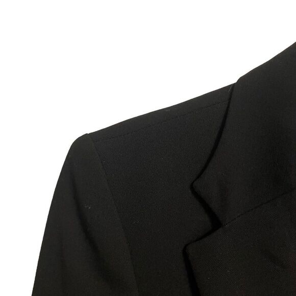 Philippe Adec Paris Black Wool Blend 3 Button Blazer Size 2 - Picture 3 of 6